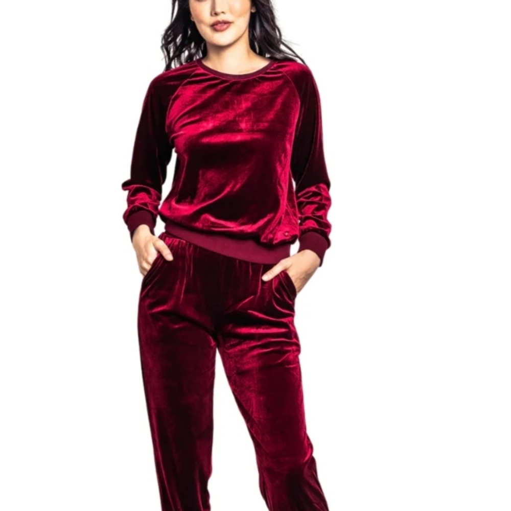 Velvet Burgundy Women Jumpsuit